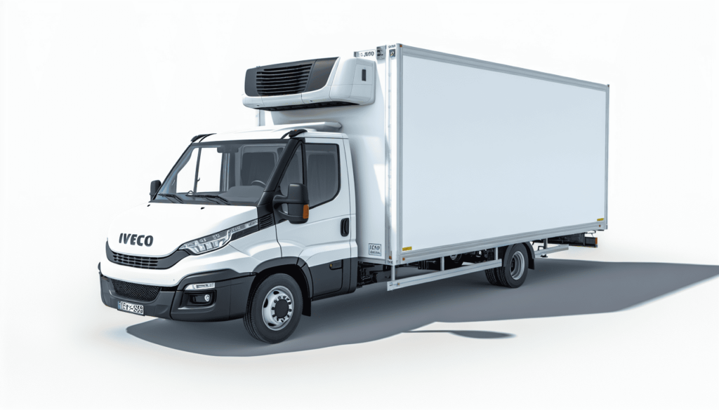 camion frigorifique fond blanc